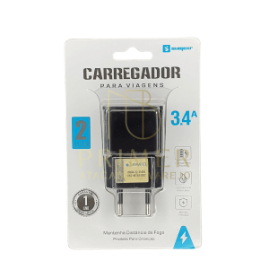FONTE CARREGADOR 2 USB 3.4 SX F16 3A